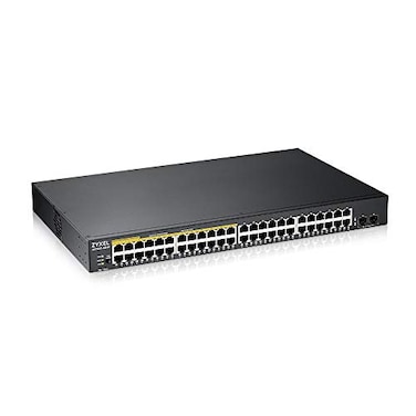 Zyxel 48 Port PoE Switch Smart Managed Gigabit Network Ethernet Switch 24x GbE 24x PoE with 170W Budget 2X SFP GbE Slots Rack Mount Smart Fan for Silent Operation GS190048HPv2