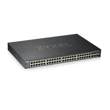Zyxel 48 Port PoE Switch Smart Managed Gigabit Network Ethernet Switch 44x GbE PoE with 375W Budget 4x SFP GbE PoE Combo 2x SFP Rack Mount Smart Fan Hybrid Mode Cloud GS192048HPv2
