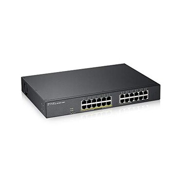 Zyxel 24 Port PoE Switch Smart Managed Gigabit Network Ethernet Switch 12x GbE 12x GbE PoE with 130W Budget Rack Mount Smart Fan for Silent Operation GS190024EP
