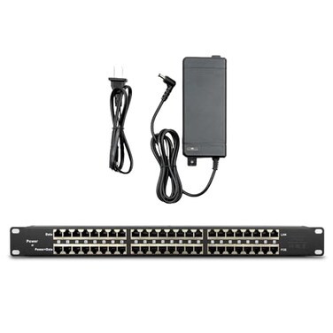 PoE Texas 24 Port PoE Injector with 48v120w Power Supply 10100 Data Rack Mount Add Passive Mode B 8023af PoE to a Non PoE Switch for VoIP WiFi AP IP Camera Security Surveillance Systems