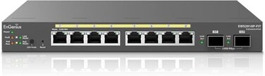EnGenius Fit EWS2910PFIT 8Port Gigabit PoE Managed Switch 55W Power Budget Layer 2 Management SFP Uplinks for Small Business Networks