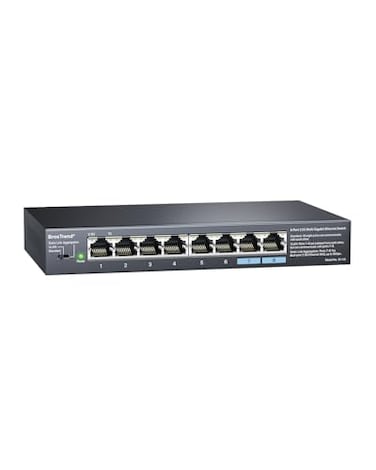 BrosTrend 25Gb Switch Unmanaged 8 Port Ethernet Switch 25 Gigabit Supports Static Link Aggregation VLAN Fanless Desktop Wall Mount Multi Gig Splitter for Gaming NAS PC Lifetime Protection