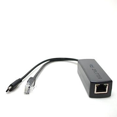 DSLRKIT Gigabit USB Type C Active PoE Splitter 48V to 5V IEEE8023af Power Over Ethernet for Raspberry Pi 4 4B
