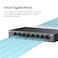 TP-Link TPLink LS108GP 8 Port PoE Gigabit Ethernet Switch 8 PoE Port 62W Plug Play Extend Mode PoE Auto Recovery DesktopWall Mount Silent Operation
