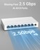 BrosTrend 25Gb Switch 8 Port Network Switch 25 Gigabit Unmanaged Ethernet Switch for Game Console NAS PC Computer Networking Switch Plug Play Fanless Desktop Wall Mount Lifetime Protection