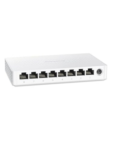 BrosTrend 25Gb Switch 8 Port Network Switch 25 Gigabit Unmanaged Ethernet Switch for Game Console NAS PC Computer Networking Switch Plug Play Fanless Desktop Wall Mount Lifetime Protection