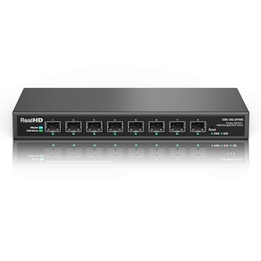 Real HD 8 Port 10Gb SFP Web Managed Fiber Switch MultiGig 10G25G Adaptive Fanless 160G Bandwidth Jumbo Frames VLAN QoS Only Compatible with TPLink 10G SFP Module NOT Plug Play 1Gb