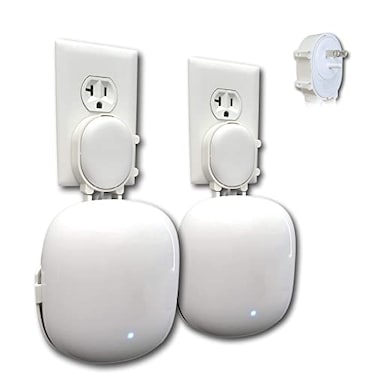 Mount Genie The Nest WiFi Pro Genie Wall Mount Outlet Holder Stand 2Pack Lowest Profile Open Access No Messy Screws or Tape Reinforced Support Horizontal and Vertical Outlets