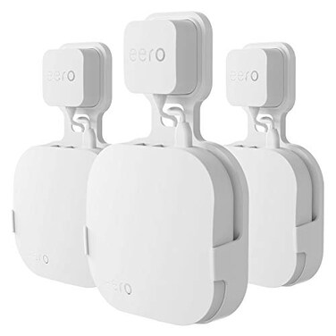 COOLWUFAN Wall Mount Holder for eero Pro Home WiFi SystemSimple and Sturdy Wall Mount Holder Stand Bracket NOT for eero 6 or eero pro 6 Without Messy Wires White3 Pack