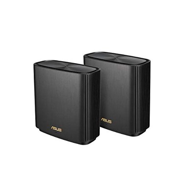 ASUS ZenWiFi AX WholeHome TriBand Mesh WiFi 6 System XT8 2 Pack Coverage up to 5500 sqft or 6Rooms 66Gbps WiFi 3 SSIDs Lifetime Network Security and Parental Controls 25G Port
