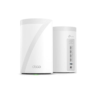 TP-Link TPLink Deco 7 Pro BE63 TriBand WiFi 7 BE10000 Whole Home Mesh System 6Stream 10 Gbps 4x25G Ports Wired Backhaul 4X Smart Internal Antennas VPN HomeShield Free Expert Support 2Pack