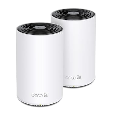 TP-Link TPLink Deco XE70 Pro AXE4900 TriBand WiFi 6E Mesh WiFi System 25G WANLAN Ports 49 Gbps WiFi 5500 Sq Ft Coverage Connect up to 200 Devices 6 GHz Band 2Pack