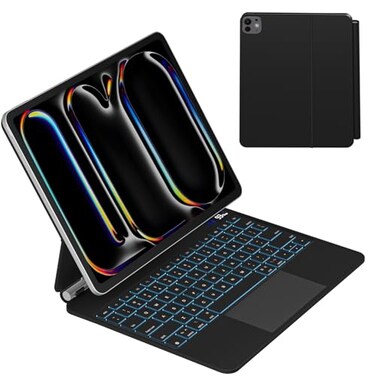 Emoonland Magic Keyboard for iPad 13 Pro M5 2025 M4 2024 iPad Pro 13inch Case with Keyboard EasySet Magnetic Case with MultiTouch Trackpad 7 Colors Backlit Auto SleepWake