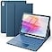 CHESONA for iPad 10th Generation Case with Keyboard 7 Color Backlight MultiTouch Trackpad Flip Stand Case with Pencil Holder 2 Wireless Channels for iPad A16 11th10th Gen 20252022 Steel Blue