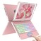 COO Touch Keyboard Case for iPad 102 9th 8th 7th Generation MultiTouch 10 Color Backlit Keys 360 Rotatable Pencil Holder for iPad Air 3rd Gen 105 2019 iPad Pro 105 2017 Rose Gold