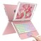 COO Touch Keyboard Case for iPad 102 9th 8th 7th Generation MultiTouch 10 Color Backlit Keys 360 Rotatable Pencil Holder for iPad Air 3rd Gen 105 2019 iPad Pro 105 2017 Rose Gold