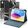 FUWANG for iPad A16 11th 10th Generation Case with Keyboard Detachable Backlit Marble Folio Keyboard with Pencil Holder for iPad A16 11th Gen 11inch 2025 10th Generation 109 Inch 2022Black