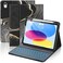 FUWANG for iPad A16 11th 10th Generation Case with Keyboard Detachable Backlit Marble Folio Keyboard with Pencil Holder for iPad A16 11th Gen 11inch 2025 10th Generation 109 Inch 2022Black