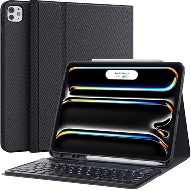 CHESONA iPad Pro 13 M4M5 Inch Case 20242025 with Detachable Keyboard Precise Cutouts Pencil Holder MultiViewing Angles Wireless Folio Keyboard Case for iPad Pro 13 Black