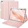 Harvopu Compatible for iPad Air 11 Air 5th 4th Generation Case with Keyboard Backlit Detachable Folio Cover with Pencil Holder for iPad Air 11Inch M4M3M2 202620252024 Air 5 Air 4 Pink
