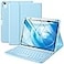 Harvopu Compatible for iPad Air 11inch 109 Air 5th 4th Generation Case with Keyboard Backlit Detachable Folio Cover with Pencil Holder for iPad Air 11 Inch M4M3M2 Air 5 Air 4 Sky Blue