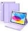 Hamile for iPad 11th 10th Generation Case with Keyboard 7 Colors Backlit Wireless Detachable Folio Keyboard Cover with Pencil Holder for iPad 11inch A16 2025 10th Gen 109 Inch 2022 Purple