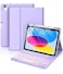 Hamile for iPad 11th 10th Generation Case with Keyboard 7 Colors Backlit Wireless Detachable Folio Keyboard Cover with Pencil Holder for iPad 11inch A16 2025 10th Gen 109 Inch 2022 Purple