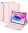 Hamile for iPad 11th 10th Generation Case with Keyboard 7 Colors Backlit Wireless Detachable Folio Keyboard Cover with Pencil Holder for iPad 11inch A16 2025 10th Gen 109 Inch 2022 Light Pink