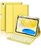 Hamile for iPad 11th 10th Generation Case with Keyboard 7 Colors Backlit Wireless Detachable Folio Keyboard Cover with Pencil Holder for iPad 11inch A16 2025 10th Gen 109 Inch 2022 Yellow