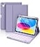 Hamile for iPad 11th 10th Generation Case with Keyboard 7 Colors Backlit Wireless Detachable Folio Keyboard Cover with Pencil Holder for iPad 11inch A16 2025 10th Gen 109 Inch 2022 Lavender