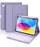 Hamile for iPad 11th 10th Generation Case with Keyboard 7 Colors Backlit Wireless Detachable Folio Keyboard Cover with Pencil Holder for iPad 11inch A16 2025 10th Gen 109 Inch 2022 Lavender