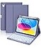 Hamile for iPad 11th 10th Generation Case with Keyboard 7 Colors Backlit Wireless Detachable Folio Keyboard Cover with Pencil Holder for iPad 11inch A16 2025 10th Gen 109 Inch 2022 Blue Gray