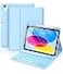 Hamile for iPad 11th 10th Generation Case with Keyboard 7 Colors Backlit Wireless Detachable Folio Keyboard Cover with Pencil Holder for iPad 11inch A16 2025 10th Gen 109 Inch 2022 Sky Blue