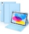 Hamile for iPad 11th 10th Generation Case with Keyboard 7 Colors Backlit Wireless Detachable Folio Keyboard Cover with Pencil Holder for iPad 11inch A16 2025 10th Gen 109 Inch 2022 Sky Blue