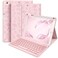 Hamile Keyboard Case for iPad 9th Generation 102 Inch Backlit Wireless Detachable Folio Keyboard Cover with Pencil Holder for iPad 8th 7th GeniPad Pro 105 iPad Air 3rd Gen Pink Rose