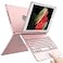 TQQ Touch for iPad 9th Generation Case with Keyboard 102 2021 MultiTouch Trackpad 360 Rotatable Protective Cover for iPad Keyboard 9th8th7th Gen with Pencil Holder Rose Gold