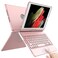 TQQ Touch for iPad 9th Generation Case with Keyboard 102 2021 MultiTouch Trackpad 360 Rotatable Protective Cover for iPad Keyboard 9th8th7th Gen with Pencil Holder Rose Gold