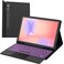 ROOFEI For Samsung Galaxy Tab S9 11 inch S9 FE 109 S10 FE 109 Case with Keyboard 7 Color Backlit Detachable Touchpad Tablet Cover Tab S10 FE S9 11S9 FE 2023 Keyboard Case with S Pen Holder Black