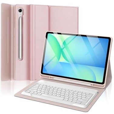 OYOSUOGG Keyboard Case for Samsung Galaxy Tab S10 FE Plus 131 Inch 2025 Magnetic Detachable Wireless Bluetooth Keyboard Slim Protective Folio Cover with S Pen Holder for Samsung Tab S10 FE Plus Pink