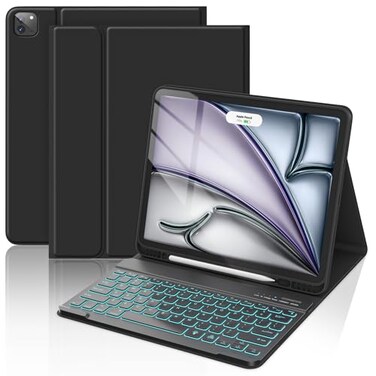 COO for iPad Air 13 Inch Case Keyboard M4M3M2 202620252024 Keyboard Case for iPad Pro 129 inch 5th6th Gen with Pencil Holder Wireless Detachable Backlit Keyboard with Auto SleepWake