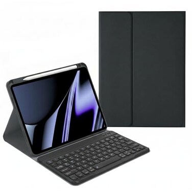 AnMengXinLing Keyboard Case for iPad Air 11 inch 2025M32024M2 Air 5 2022Air 4 2020 with Pencil Holder Magnetically Detachable Bluetooth Keyboard Balck