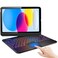 ProCase 360 Rotation iPad A16 11th 2025 iPad 10th Generation Keyboard Case with MultiTouch Trackpad 7 Color Backlit Touchpad Keyboard Case for 11th10th Gen 11109 inch Black