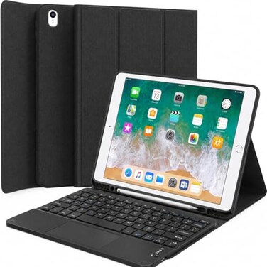 QYiiD Keyboard Case for iPad Pro 129 2015 2017 2nd 1st Generation Slim Lightweight Cloth Texture Case with Detachable Wireless Keyboard for iPad Pro 129 Inch Black