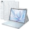 Harvopu Compatible for iPad Air 11inchAir 5th 4th Generation Case with Keyboard Backlit Detachable Folio Cover with Pencil Holder for iPad Air 11 Inch M4M3M2 Air 5 Air 4 Boho OffWhite