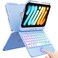 FUWANG Keyboard Case for iPad mini 7 A17 Pro 2024 iPad mini 6th Generation 2021 83inch 360 Swivel MultiTouch Trackpad 7Color Backlit Keyboard Cover with Pencil Holder Blue