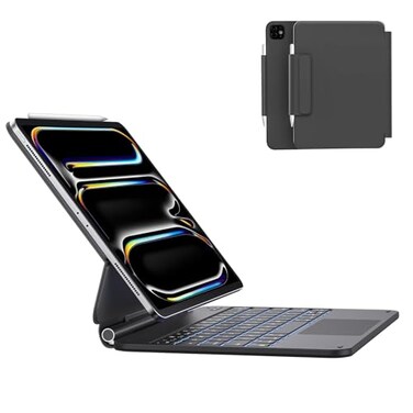 AUSDOM for iPad Pro 11 Inch Case with Keyboard M5M4 20252024 Keyboard Case for iPad Pro 11 inchM4 with EasySet Floating Magnetic Stand MultiColors Backlight and MultiTouch Trackpad