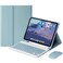 kaidisen Keyboard Case Mouse for Galaxy Tab S9 S9 FE S8 S7 S7 FE 124 inch Detachable Cute Color Keyboard Case Support S Pen ChargingMist Blue