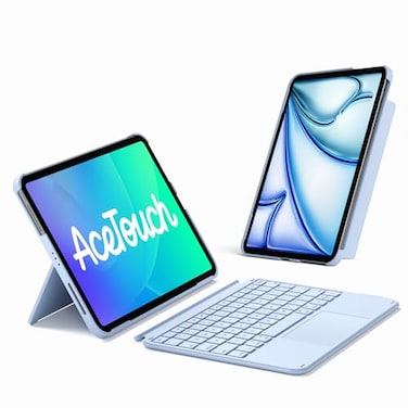 Inateck for iPad A16 11th10th Gen 450g Ultralight Keyboard Case Air 11 2026 M4 M3M2 Air 54th Pro 11 4321th1 Second Magnetic Detachable Keyboard with Touchpad AceTouch Blue