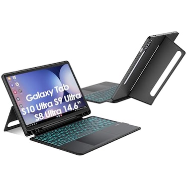 JUQITECH Trackpad Keyboard Case for Samsung Galaxy Tab 146 Inch S10 Ultra S9 Ultra S8 Ultra Backlit Kickstand Magnetic Wireless Keyboard Soft Protective Tablet Portrait Landscape Cover Case