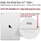 kaidisen 360 Rotatable Keyboard for iPad Pro 11 inch M5M4 20252024 7 Color Backlight Foldable Backlit Keyboard Case with Touchpad 360 RotatingSilver